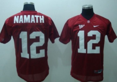 Alabama Crimson Tide #12 Namath Red NCAA Jerseys